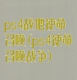 ps4战地使命召唤(ps4使命召唤战争)