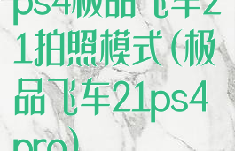ps4极品飞车21拍照模式(极品飞车21ps4pro)