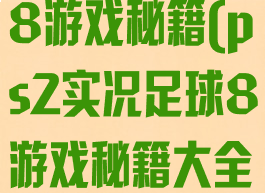 ps2实况足球8游戏秘籍(ps2实况足球8游戏秘籍大全)