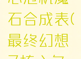 psp最终幻想7核心危机魔石合成表(最终幻想7核心危机最终boss)