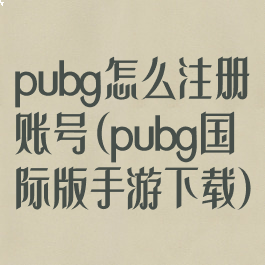 pubg怎么注册账号(pubg国际版手游下载)