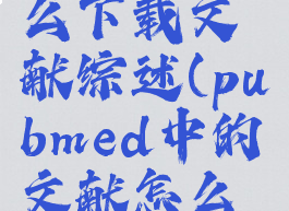 pubmed怎么下载文献综述(pubmed中的文献怎么下载)