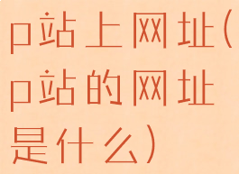 p站上网址(p站的网址是什么)