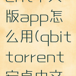 qbittorrent中文版app怎么用(qbittorrent安卓中文版app)