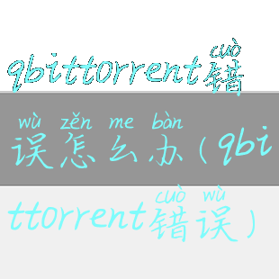 qbittorrent错误怎么办(qbittorrent错误)