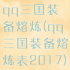 qq三国装备熔炼(qq三国装备熔炼表2017)