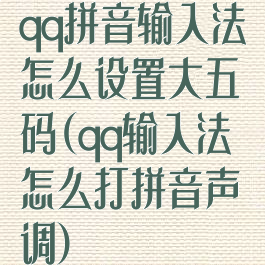 qq拼音输入法怎么设置大五码(qq输入法怎么打拼音声调)