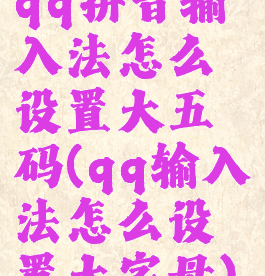 qq拼音输入法怎么设置大五码(qq输入法怎么设置大字母)