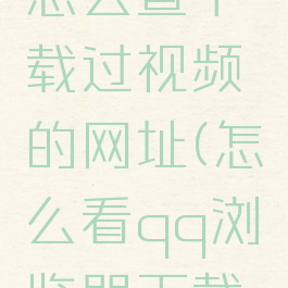 qq浏览器怎么查下载过视频的网址(怎么看qq浏览器下载记录)