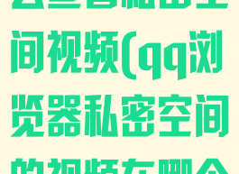 qq浏览器怎么查看私密空间视频(qq浏览器私密空间的视频在哪个文件夹)