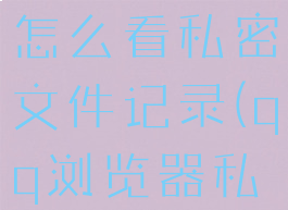 qq浏览器怎么看私密文件记录(qq浏览器私密空间)