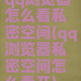 qq浏览器怎么看私密空间(qq浏览器私密空间怎么看开)