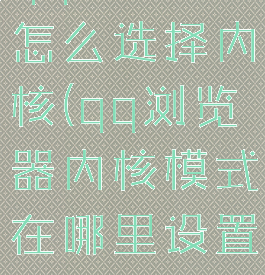 qq浏览器怎么选择内核(qq浏览器内核模式在哪里设置)
