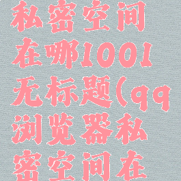 qq浏览器私密空间在哪1001无标题(qq浏览器私密空间在哪找)