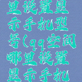 qq空间哪里设置显示手机型号(qq空间哪里设置显示手机型号呢)