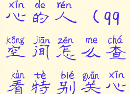qq空间怎么查看特别关心的人(qq空间怎么查看特别关心的人的评论)
