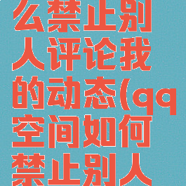 qq空间怎么禁止别人评论我的动态(qq空间如何禁止别人评论)