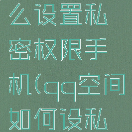 qq空间怎么设置私密权限手机(qq空间如何设私密)
