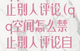 qq空间怎样禁止别人评论(qq空间怎么禁止别人评论自己的说说)
