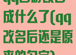 qq西游改名成什么了(qq改名后还是原来的名字)