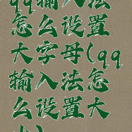 qq输入法怎么设置大字母(qq输入法怎么设置大小)