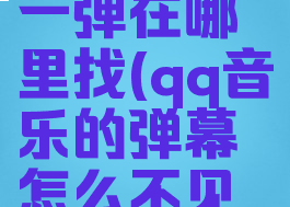 qq音乐弹一弹在哪里找(qq音乐的弹幕怎么不见了)