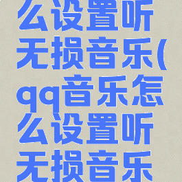qq音乐怎么设置听无损音乐(qq音乐怎么设置听无损音乐声音)
