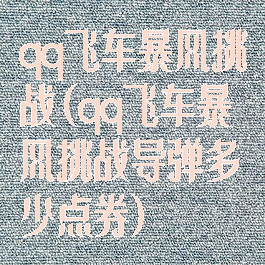 qq飞车暴风挑战(qq飞车暴风挑战导弹多少点券)