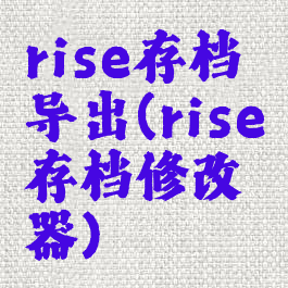 rise存档导出(rise存档修改器)