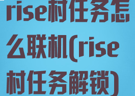 rise村任务怎么联机(rise村任务解锁)