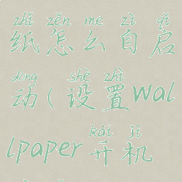 wallpaper壁纸怎么自启动(设置wallpaper开机自启)