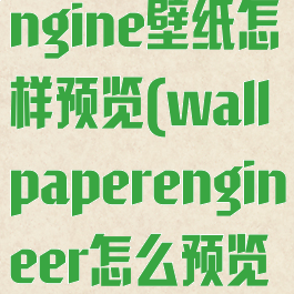 wallpaperengine壁纸怎样预览(wallpaperengineer怎么预览)