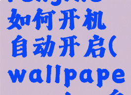 wallpaperengine如何开机自动开启(wallpaperengine自启动设置)