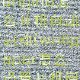 wallpaperengine怎么开机自动启动(wallpaper怎么设置开机启动)