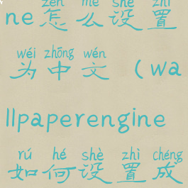 wallpaperengine怎么设置为中文(wallpaperengine如何设置成中文)