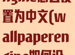wallpaperengine怎么设置为中文(wallpaperengine如何设置成中文)