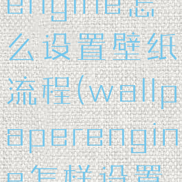 wallpaperengine怎么设置壁纸流程(wallpaperengine怎样设置壁纸)