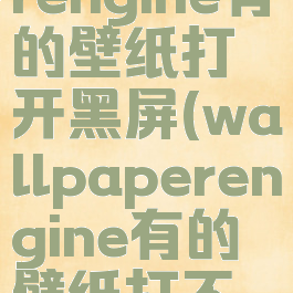wallpaperengine有的壁纸打开黑屏(wallpaperengine有的壁纸打不开)