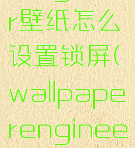 wallpaperengineer壁纸怎么设置锁屏(wallpaperengineer怎么弄锁屏壁纸)