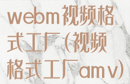 webm视频格式工厂(视频格式工厂amv)