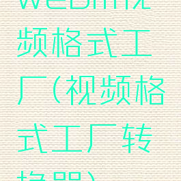 webm视频格式工厂(视频格式工厂转换器)
