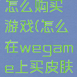 wegame怎么购买游戏(怎么在wegame上买皮肤)