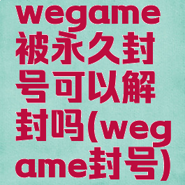 wegame被永久封号可以解封吗(wegame封号)