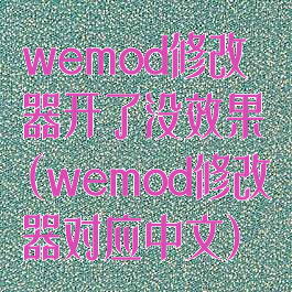 wemod修改器开了没效果(wemod修改器对应中文)