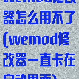 wemod修改器怎么用不了(wemod修改器一直卡在启动界面)