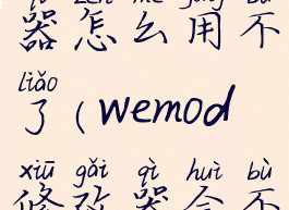 wemod修改器怎么用不了(wemod修改器会不会封号)