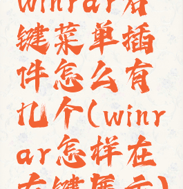 winrar右键菜单插件怎么有几个(winrar怎样在右键展示)