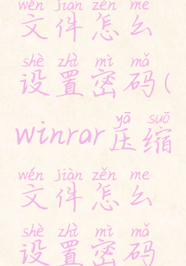 winrar压缩文件怎么设置密码(winrar压缩文件怎么设置密码保存)