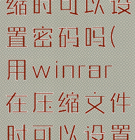 winrar压缩时可以设置密码吗(用winrar在压缩文件时可以设置密码吗?)