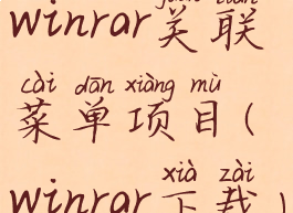 winrar关联菜单项目(winrar下载)